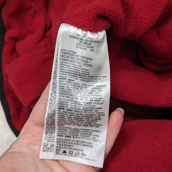 Jordan Jumpman Newborn Baby Red Zip-Up Puffer Snow Suit w/ Foldover Gloves/Socks - Picture 9 of 9